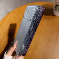 Luxe Mat Grande Fenêtre Caméra Lentille Protecteur Couverture Arrière pour iPhone 14 Pro Max 15 Pro Max AG Verre Placage Dur Galvanoplastie