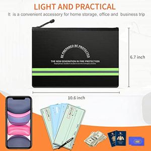 CUSTOM Waterproof Fireproof Security Storage <b>Bag</b> Zipper Closure Cash Passport Organizer Filing for Cash Passport Management - Product Image 4