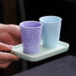 Ceramic <b>Tea</b> <b>Cup</b> <b>Set</b> With Flower Pattern Porcelain Mugs For Party And Daily Use - Product Image 1