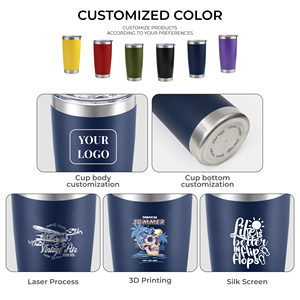 20oz Tumbler <b>Bulk</b> Stainless Steel Tumbler with Lid Double Wall Vacuum Insulated Coffee Mug Powder Coated Cup for Cold Drink - Product Image 4