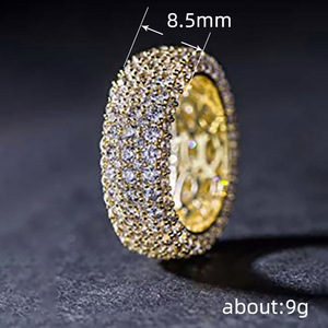 Anello a fascia intera a strati da donna, accessorio scintillante per le dita - Product Image 3