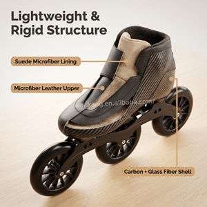 <span class=keywords><strong>Patines</strong></span> en Línea de <span class=keywords><strong>3</strong></span> Ruedas de Fibra de Carbono Profesionales de Alto Rendimiento - Product Image 2