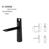 Robinet thermostatique moderne à une poignée en laiton anti-rayures mitigeur de lavabo noir montage à un trou pour robinet d'eau de lavabo de salle de bain