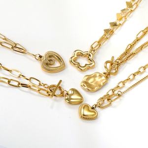 สร้อยคอจี้รูปหัวใจแบบหนีบกระดาษ สแตนเลสชุบทอง 18k PVD สำหรับผู้หญิง ขายส่งเครื่องประดับแฟชั่นสั่งทำได้ - Product Image 5