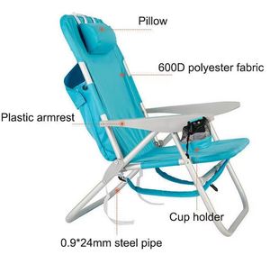 Free Sample Outdoor Portable Fishing Camping Picnic <b>Chair</b> Ultralight Backpack Folding <b>Beach</b> <b>Chair</b> with Storage Pouch - Product Image 3