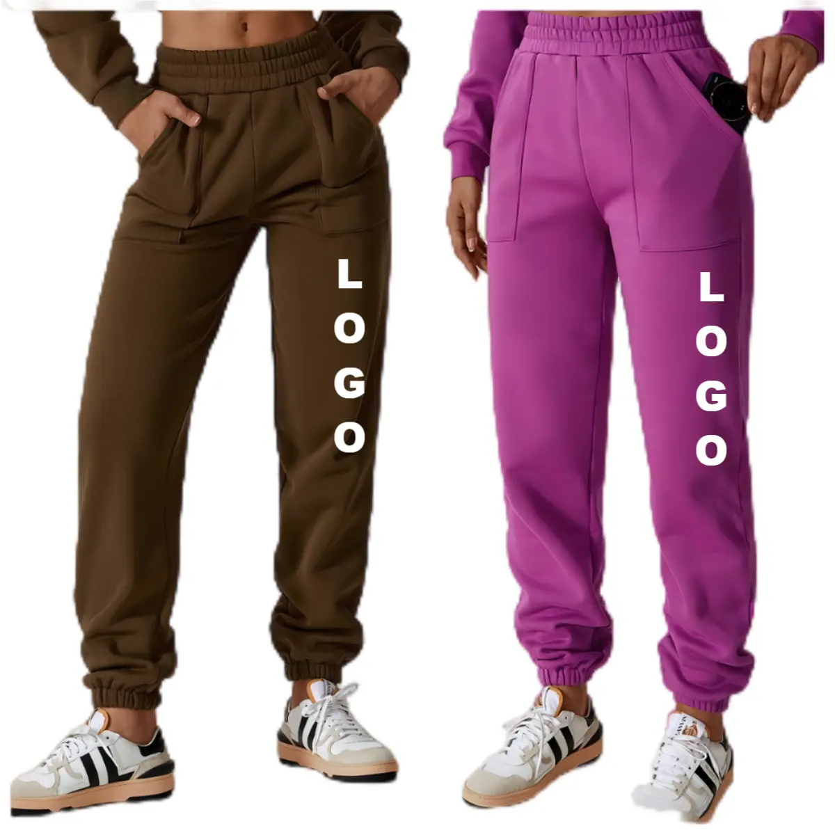 Sport Workout SweatPants Fleece Loose Straight Calças Sólidas Grossa Quente Feminino Running Jogger Pant Mulheres