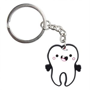 Llavero de PVC con Forma de Diente, Kawaii, Bonito, de Goma Suave, Impermeable, Regalos para Clínicas Dentales, Hebilla con Logotipo Personalizado, Tamaño Personalizado - Product Image 3