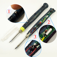 Fer à souder électrique USB DGKS BT-8U, kit d'outils 6 pièces, mini station de soudage 5-8W, élément chauffant 380-450°C, support, certifié CE, automatique
