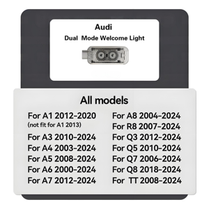 Lumière de bienvenue <span class=keywords><strong>Audi</strong></span> A6L A4L A7 S6 RS6 RS4 TTS <span class=keywords><strong>TT</strong></span> <span class=keywords><strong>RS</strong></span> Q2 Q3 Q5 Q7 R8 Icône de porte de voiture Double lentille Nouvelle lampe de porte - Product Image 6