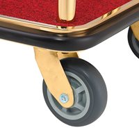 Chariot à bagages électrique compact doré en acier inoxydable et titane, facile à démonter et à assembler, idéal pour les hôtels et restaurants