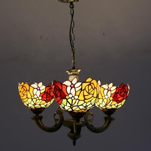 Lámpara Colgante LongHuiJing de 3 Luces, Estilo Tiffany, Vidrio Emplomado, Lámpara Colgante Retro Creativa, Lámpara de Techo para Restaurante - Product Image 6