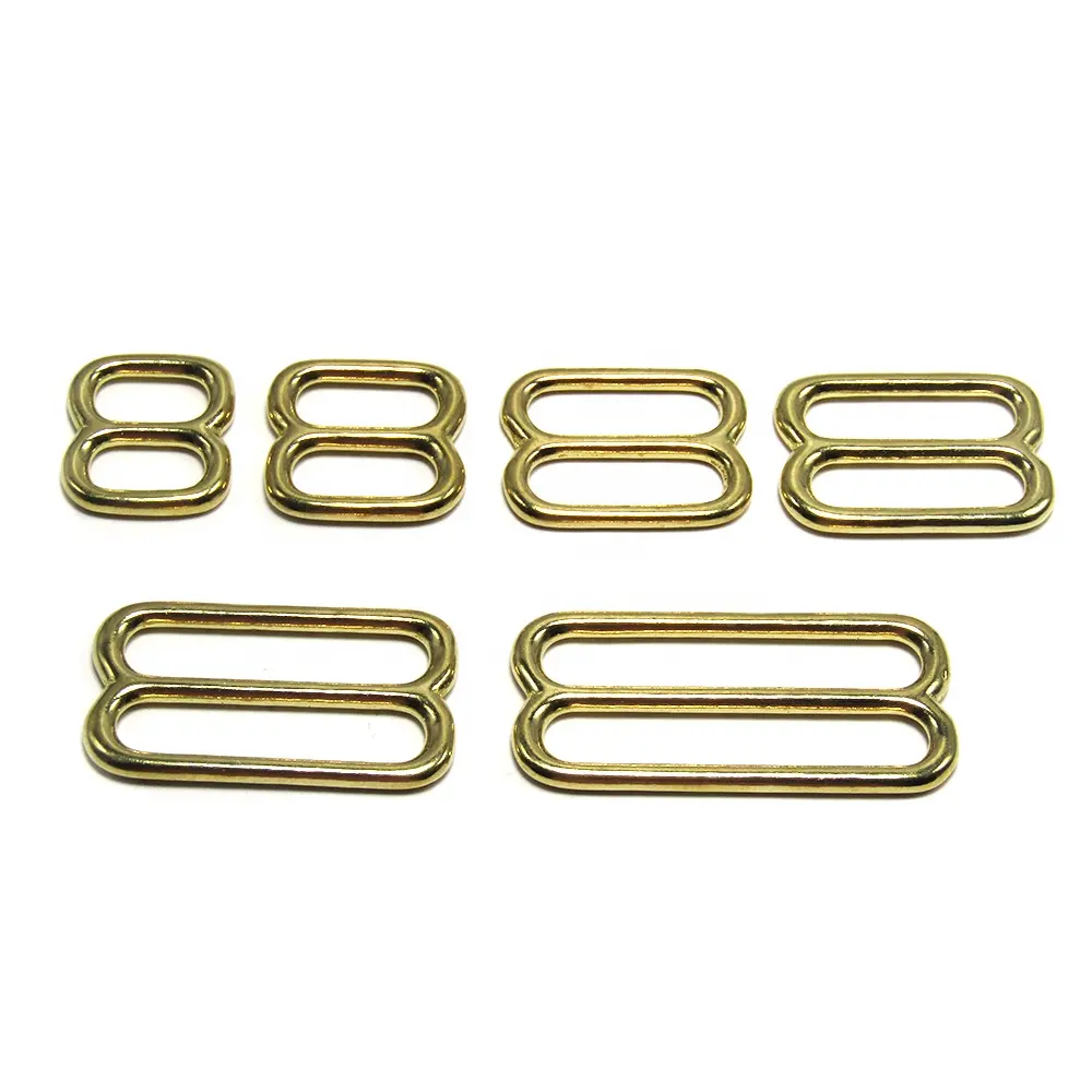 15/20/26/30/40/50MM Solid Brass Metal Tri Glides Square Adjuster Buckle For Pet Collar
