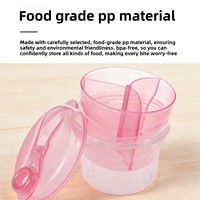 Distributeur de formule rotatif portable à 3 compartiments, moulé par injection, sans BPA, en PP de qualité alimentaire scellé, conteneur à collation multicolore