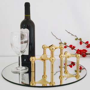 Bougeoir triangulaire de haute qualité décor Style minimaliste fer doré maison métal ornements bougeoir - Product Image 2