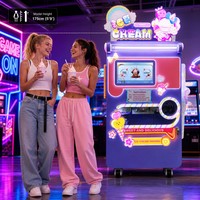 Máquina Expendedora de Helados Compacta Purple Red Rabbit con Código QR, Pantalla Táctil para Tarjetas de Crédito, Diseño que Ahorra Espacio para Tiendas de Conveniencia