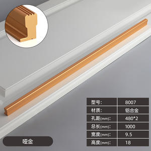 Tirador de cajón de armario negro extendido de aleación de aluminio Simple moderno para uso de puerta de armario de dormitorio o baño de tocador de cocina - Product Image 2