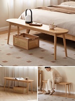 Bancs longs en bois massif japonais, bancs modernes pour salle à manger et chambre à coucher, bancs de bout de lit, tabourets à chaussures en chêne pour la maison
