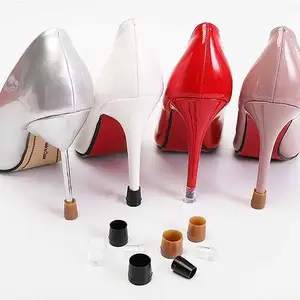 Non-slip Wearable Heel Cover Round Woman High Heels Protective Cover TPU/PVC Material Soft Damping Silencer Heel Protector