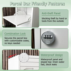Boîte à <span class=keywords><strong>colis</strong></span> sécurisée en métal WELDON, étanche, avec autocollants d'adresse personnalisés, boîte aux lettres pour <span class=keywords><strong>colis</strong></span> autoportante pour usage professionnel - Product Image 4