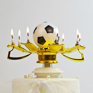 Cantar canción de feliz <span class=keywords><strong>cumpleaños</strong></span> Spin Bloom Creative Gold trofeo pastel decoración música vela decoración - Product Image 1