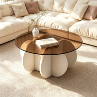 Table basse en verre minimaliste, design moderne, petite table de salon, mobilier tendance de luxe léger pour la maison