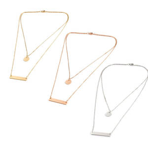 Collar con colgante personalizado de acero inoxidable 316L, chapado en oro PVD de 14K/18K, joyería fina de moda para grabar. - Product Image 3