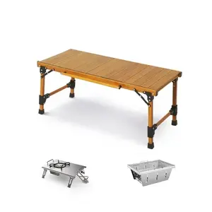 Abnehmbarer Outdoor-Wanders trand Angeln BBQ Klappbar Tragbares Aluminium Esszimmer Picknick IGT Camping Tisch Faltbar Mit Herd