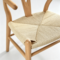 Chaise de salle à manger en bois massif avec dossier en Y, assise en corde de papier tressée à la main, pour salle à manger, cuisine, maison, restaurant, meubles