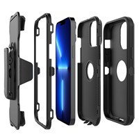 Étui de téléphone robuste 4 en 1 avec clip pour holster, protection de l'appareil photo surélevée, pour iPhone 18, accessoires pour téléphone portable pour iPhone 15 Pro Max