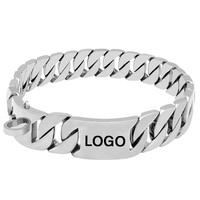 Conception personnalisée 15mm Punk Cubain Chaîne Lien Collier de chien en acier inoxydable 316L Collier de chien plaqué or style Miami glacé