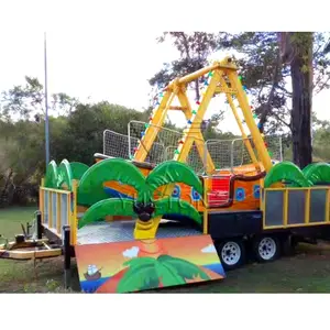 CE Certified Trailer Mounted Kids Pirates Ship Rides Fun Fair Mobile Carnival Portable Amusement Park On Trailer Ready To Ship