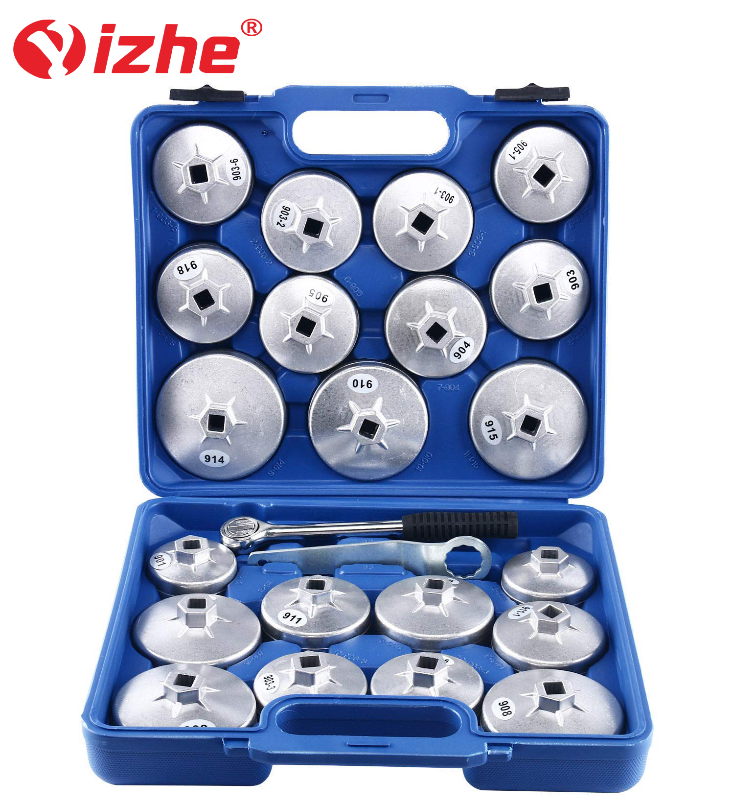 23 шт. чашек для масляного фильтра для шлица «звездочка» Набор торцевых гаечных ключей для удаления масляного фильтра шляпа для шлица «звездочка» Набор торцевых гаечных ключей автомобиля инструменты масляный фильтр ключ, дюймовый стандарт