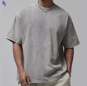 T-shirt délavé FLOWORA – Personnalisation de premier ordre, logo vierge, impression sur mesure pour hommes, t-shirt uni surdimensionné pour hommes - Product Image 6