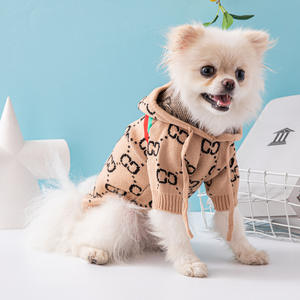 Suéter de invierno <span class=keywords><strong>con</strong></span> capucha para mascotas de diseñador de lujo para <span class=keywords><strong>Yorkshire</strong></span> Bulldog francés estilo clásico suministros para mascotas de moda <span class=keywords><strong>con</strong></span> patrón de letras - Product Image 3