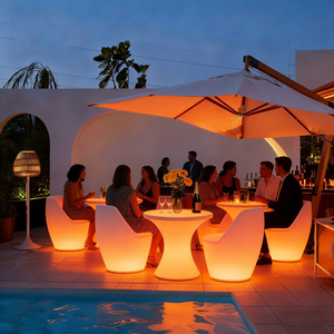 Modern Design Plastic Luminous <strong>Tables</strong> <strong>Chairs</strong> Top Industry Choice for Outdoor Garden Party Wedding Bar <strong>Club</strong> Use Factory Direct - Product Image 1