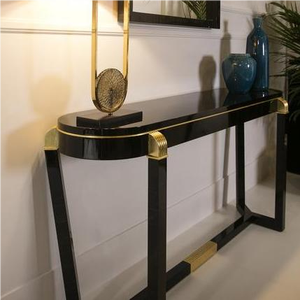 Meubles de salon de style contemporain de luxe pour villa et hôtel, table <span class=keywords><strong>console</strong></span> en bois massif avec finition laquée dorée - Product Image 1