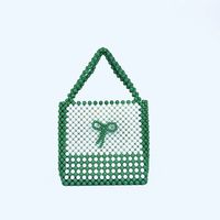 Sac à main perlé fait main créatif DIY, avec nœud décoratif, polyvalent, exquis, pour jeunes filles, sac fourre-tout à porter à l'épaule