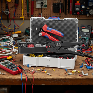 Juego de herramientas para prensar cables Knipex 0.08-16mm AWG 26-5 con surtido de terminales para conexiones eléctricas - Product Image 3