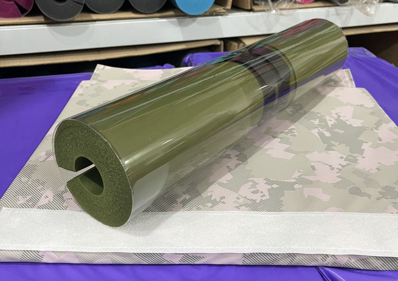 Dark green with straps