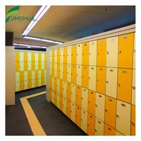 Casier de rangement scolaire en HPL de 12 mm avec serrure électronique, assemblé, étanche et ignifuge