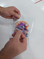 Autocollant UV DTF personnalisé, étiquette en cristal, logo permanent imperméable, décalcomanie de transfert pour emballages en plastique, métal, verre, bouteilles