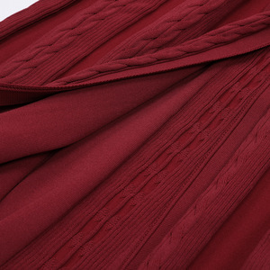 Nuovi Arrivi: Abito Autunno Inverno Nero e <span class=keywords><strong>Bordeaux</strong></span>, Aderente, Maniche Corte, Collo Tondo, <span class=keywords><strong>Vestito</strong></span> Lungo <span class=keywords><strong>in</strong></span> <span class=keywords><strong>Maglia</strong></span> per Donne - Product Image 6
