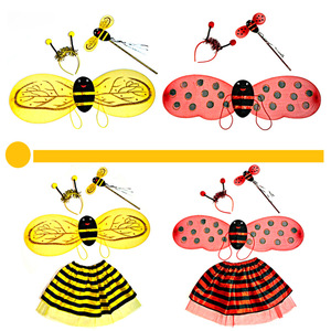 Abbigliamento per Spettacoli per Bambini, Set Gonna da Danza a Tre o Quattro Pezzi con Motivi Ape e Coccinella, in Plastica - Product Image 2