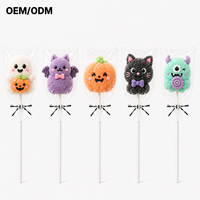 Guirlande de guimauves d'Halloween en gros, sucettes en coton en forme de fantôme et de citrouille pour cadeaux de fêtes, certifiées Halal