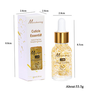 Huile nourrissante pour ongles professionnelle 15 ml avec feuille d'or 24 carats et vitamine E, non toxique, à base d'huile de graines de fruits, avec compte-gouttes, pour adoucir les cuticules des ongles - Product Image 5