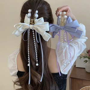 Pinces à <span class=keywords><strong>cheveux</strong></span> élégantes avec grand nœud Accessoires de <span class=keywords><strong>cheveux</strong></span> Pinces à <span class=keywords><strong>cheveux</strong></span> de luxe pour la tête arrière Barrettes en épingle à <span class=keywords><strong>cheveux</strong></span> avec glands de perles - Product Image 1