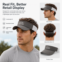 Visera Deportiva Personalizada, Transpirable, de Malla, de Secado Rápido, con Cierre Ajustable de Gancho y Bucle, para Correr, Golf, Tenis, Protección UV, Unisex