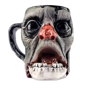 Tùy Chỉnh Thiết Kế Ngạc Nhiên Món Quà Bán Buôn Độc Đáo Đáng Sợ Khuôn Mặt Shaped Gốm Khủng Khiếp Cốc Cà Phê Tùy Chỉnh <span class=keywords><strong>Mug</strong></span> - Product Image 1
