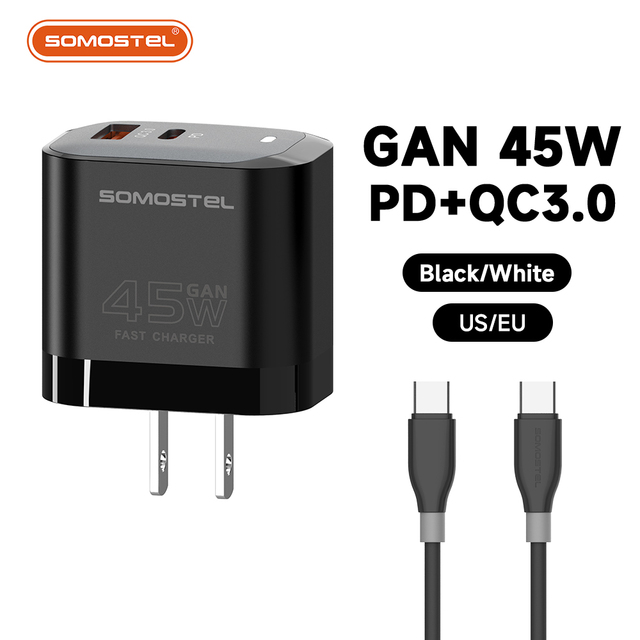 SOMOSTEL Factory Q108 High Quality Phone Charger 45W Fast Charging with USB and PD Type C