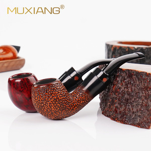 Muxiang Handmade Briarwood Smoking Pipe Bent Type With Acrylic Mouthpiece Custom Made For Tobacco Enthusiasts - Product Image 2